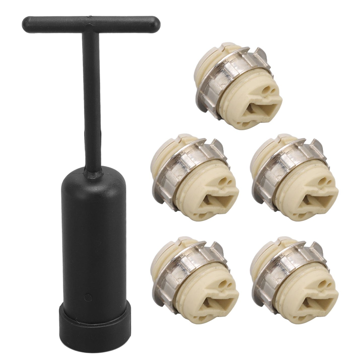 5Pcs G9 Ceramic Lamp Holder Temperature Resistance Zinc Alloy Ring Light Bulb Base Socket with Socket Ring V1294-YM0512-3119220169211