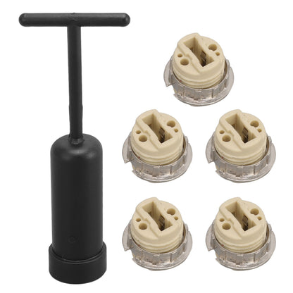 5Pcs G9 Ceramic Lamp Holder Temperature Resistance Zinc Alloy Ring Light Bulb Base Socket with Socket Ring V1294-YM0512-3119220169211