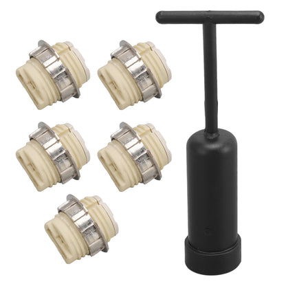 5Pcs G9 Ceramic Lamp Holder Temperature Resistance Zinc Alloy Ring Light Bulb Base Socket with Socket Ring V1294-YM0512-3119220169211