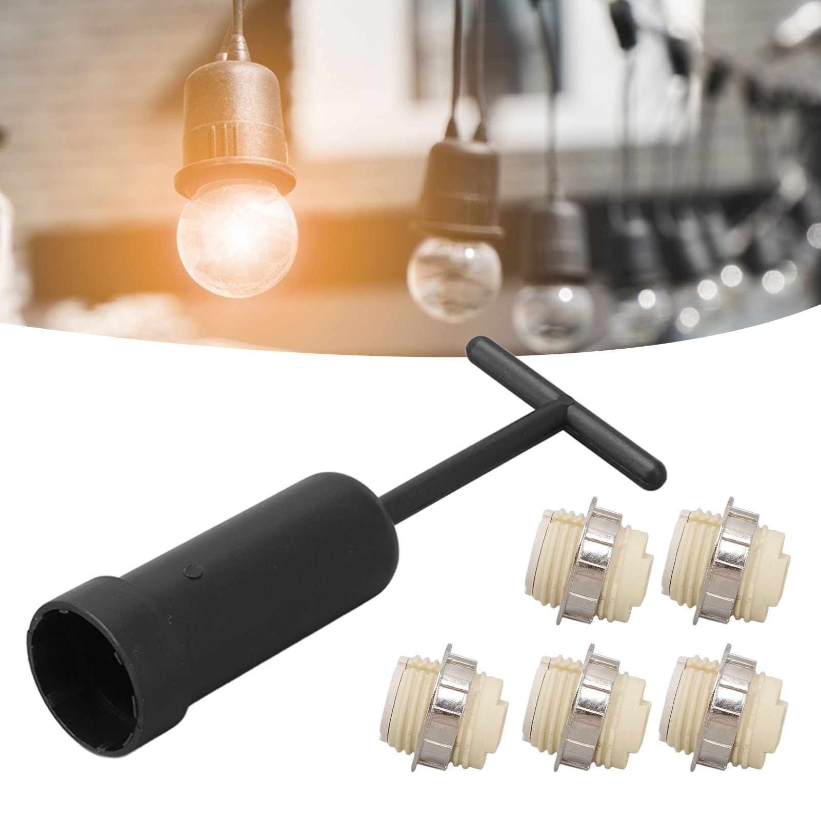 5Pcs G9 Ceramic Lamp Holder Temperature Resistance Zinc Alloy Ring Light Bulb Base Socket with Socket Ring V1294-YM0512-3119220169211
