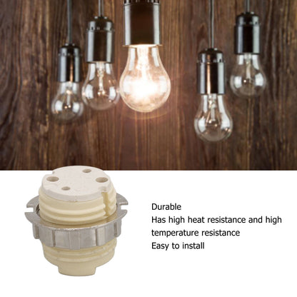 5Pcs G9 Ceramic Lamp Holder Temperature Resistance Zinc Alloy Ring Light Bulb Base Socket with Socket Ring V1294-YM0512-3119220169211