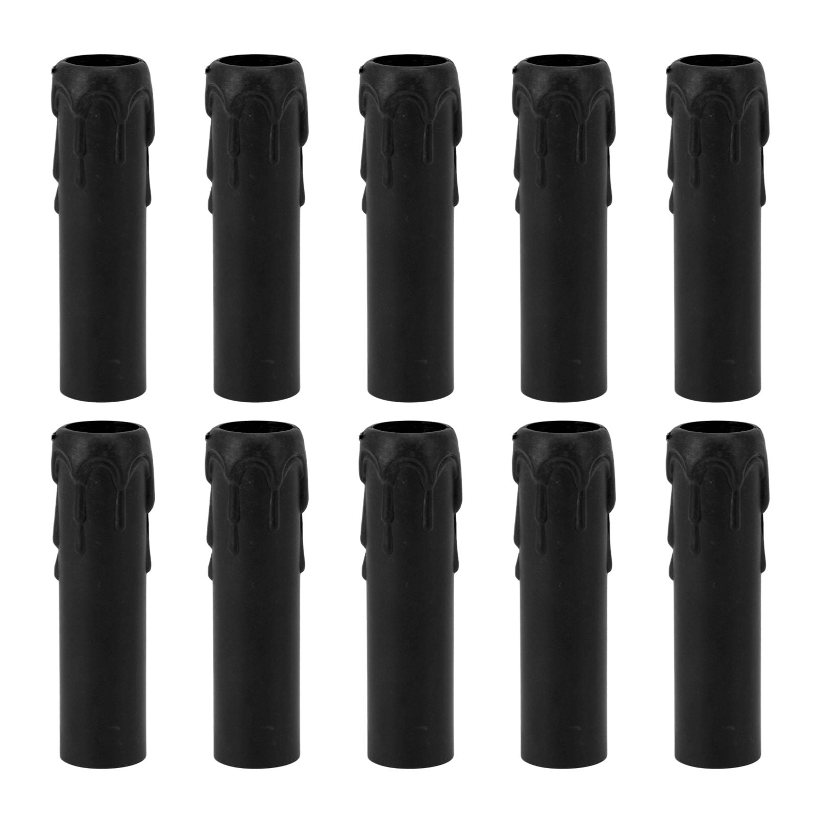 10pcs 4 Inch Candle Covers Sleeves Simulation Vintage Wax Drop Candle Socket Covers for Chandelier Black V1294-YM0512-3119220169311