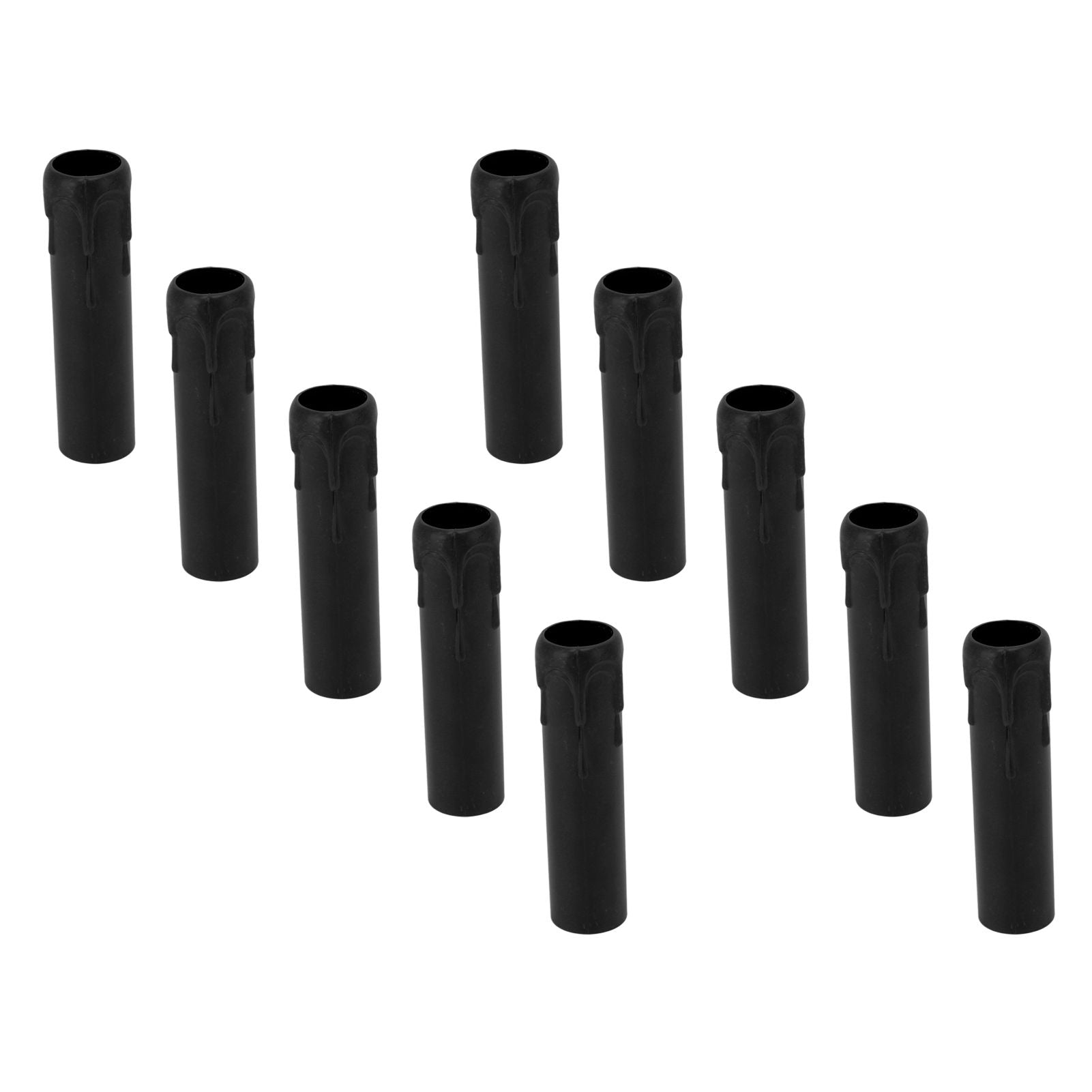 10pcs 4 Inch Candle Covers Sleeves Simulation Vintage Wax Drop Candle Socket Covers for Chandelier Black V1294-YM0512-3119220169311