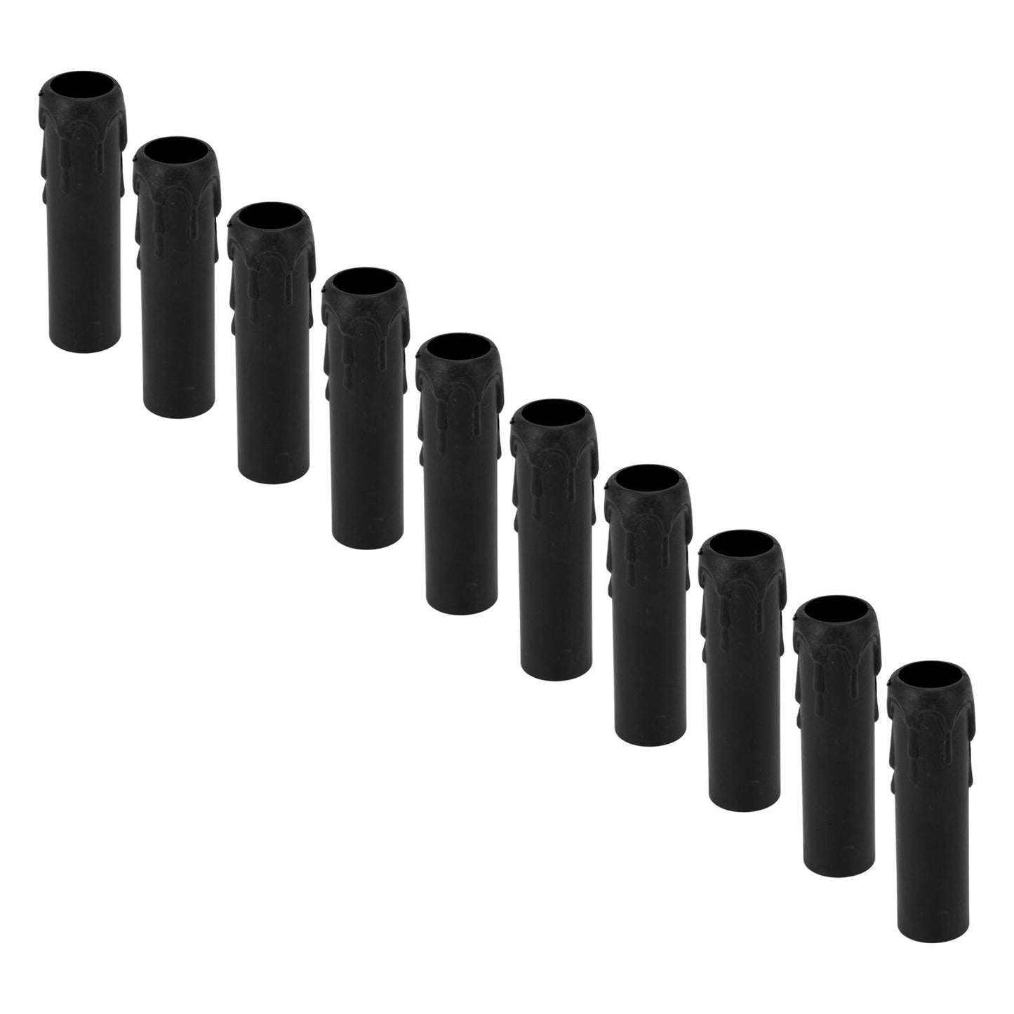 10pcs 4 Inch Candle Covers Sleeves Simulation Vintage Wax Drop Candle Socket Covers for Chandelier Black V1294-YM0512-3119220169311