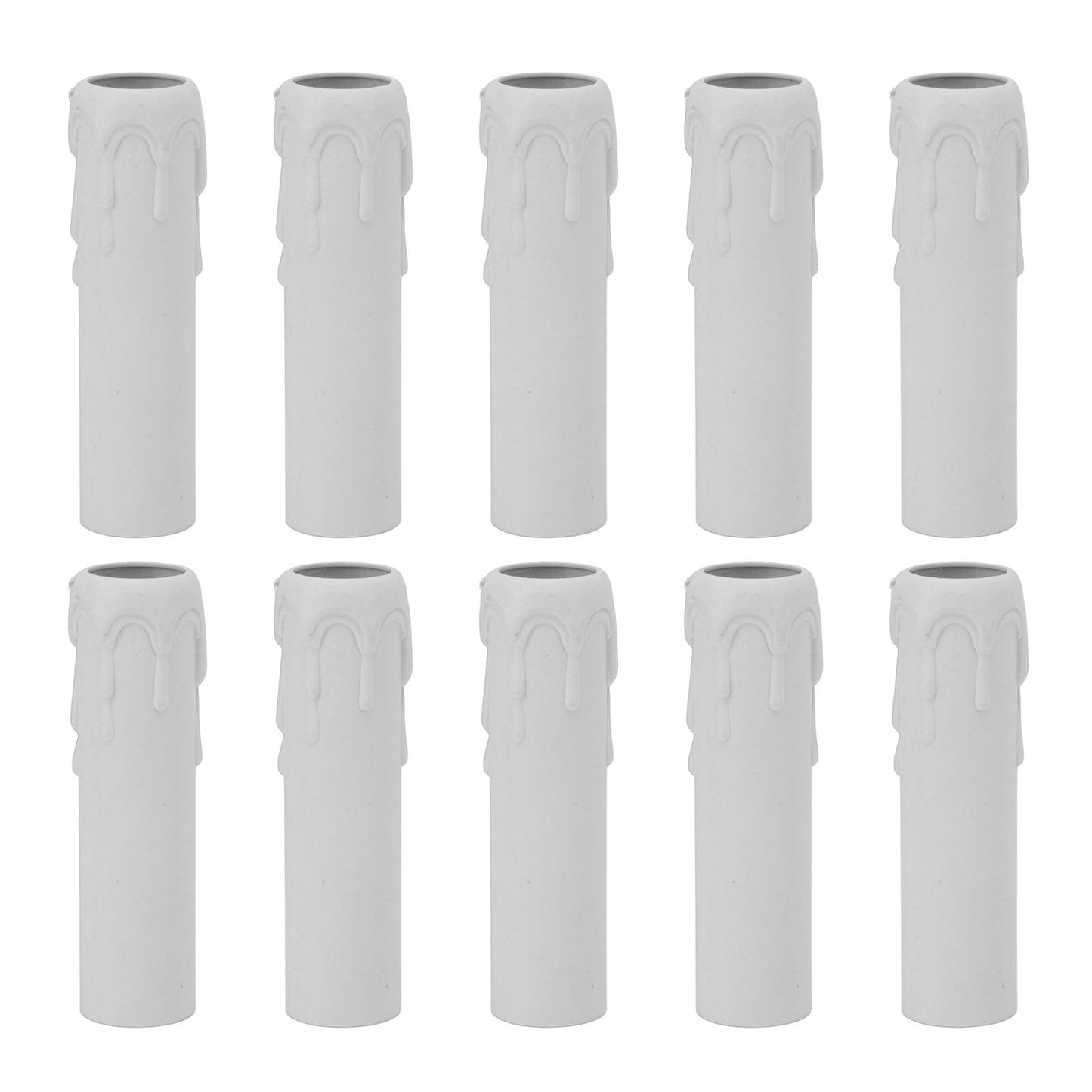 10pcs 4 Inch Candle Covers Sleeves Simulation Vintage Wax Drop Candle Socket Covers for Chandelier White V1294-YM0512-3119220169312