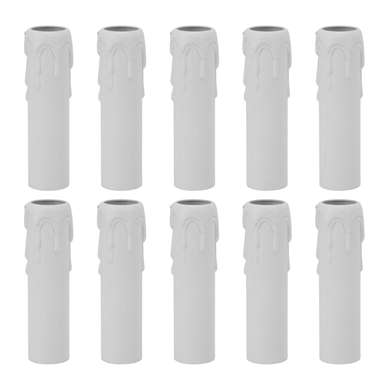 10pcs 4 Inch Candle Covers Sleeves Simulation Vintage Wax Drop Candle Socket Covers for Chandelier White V1294-YM0512-3119220169312
