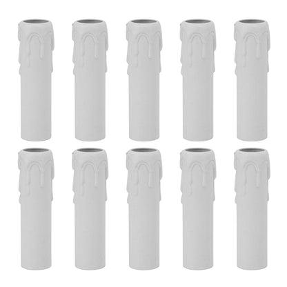 10pcs 4 Inch Candle Covers Sleeves Simulation Vintage Wax Drop Candle Socket Covers for Chandelier White V1294-YM0512-3119220169312