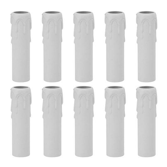 10pcs 4 Inch Candle Covers Sleeves Simulation Vintage Wax Drop Candle Socket Covers for Chandelier White V1294-YM0512-3119220169312