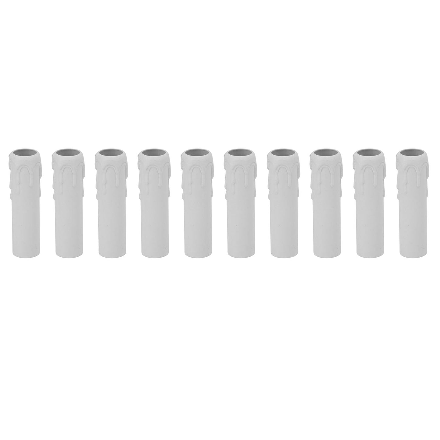 10pcs 4 Inch Candle Covers Sleeves Simulation Vintage Wax Drop Candle Socket Covers for Chandelier White V1294-YM0512-3119220169312
