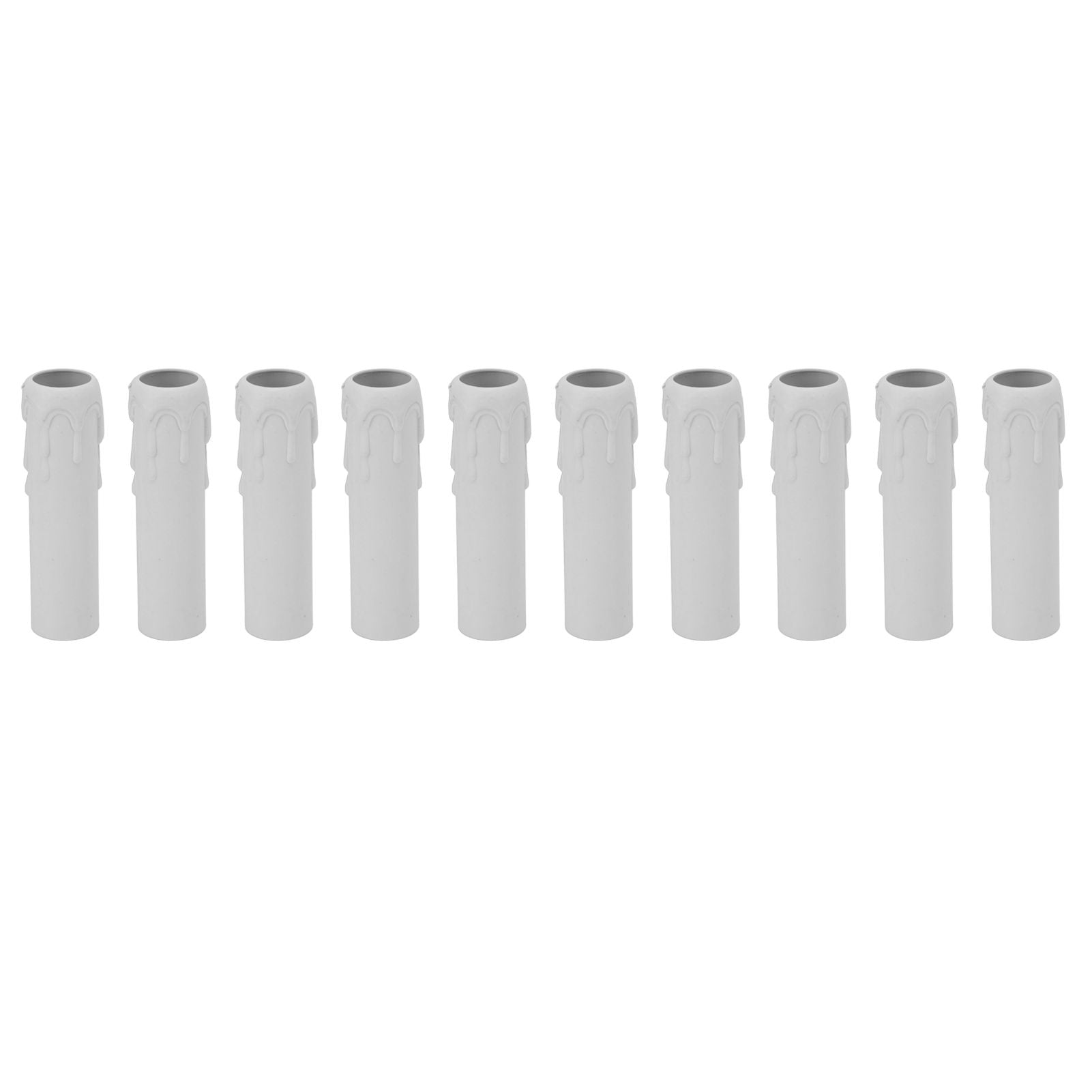 10pcs 4 Inch Candle Covers Sleeves Simulation Vintage Wax Drop Candle Socket Covers for Chandelier White V1294-YM0512-3119220169312