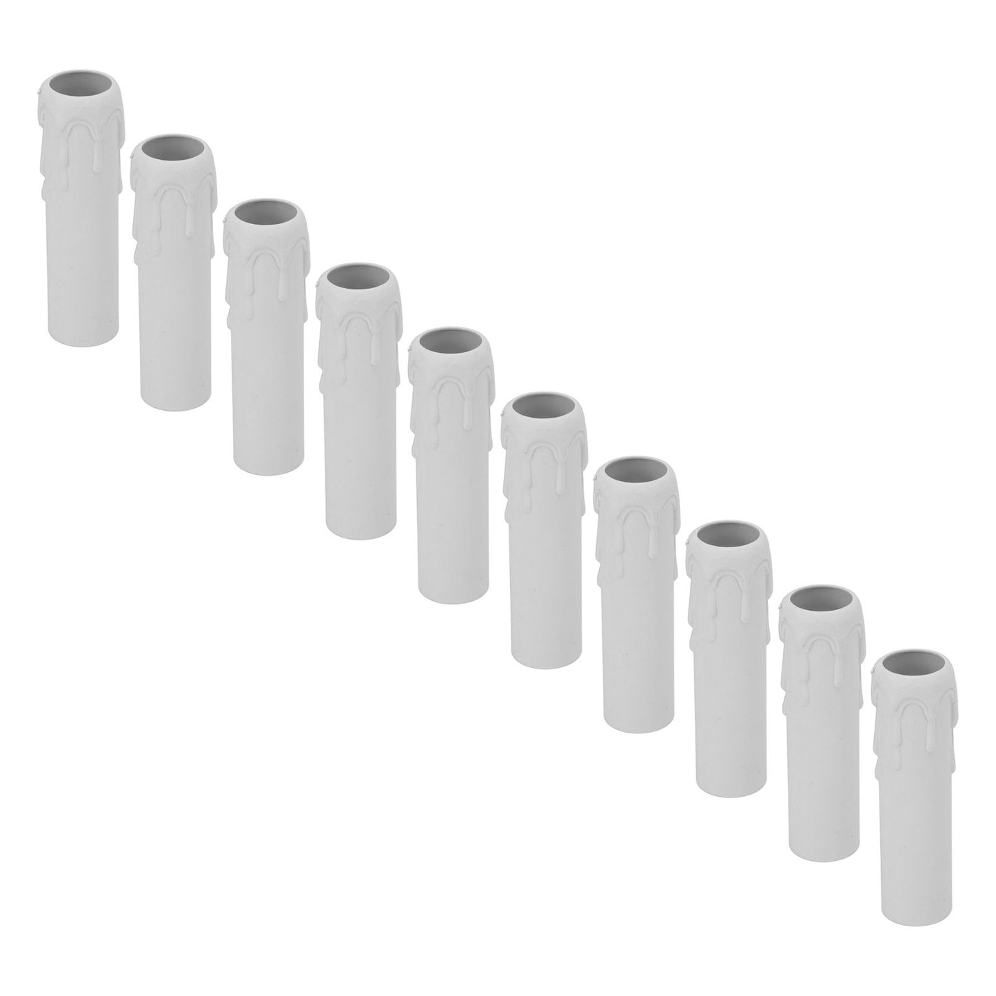 10pcs 4 Inch Candle Covers Sleeves Simulation Vintage Wax Drop Candle Socket Covers for Chandelier White V1294-YM0512-3119220169312