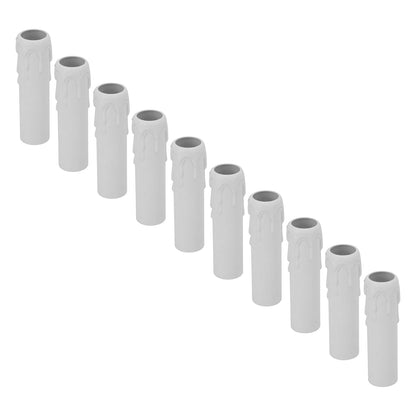 10pcs 4 Inch Candle Covers Sleeves Simulation Vintage Wax Drop Candle Socket Covers for Chandelier White V1294-YM0512-3119220169312