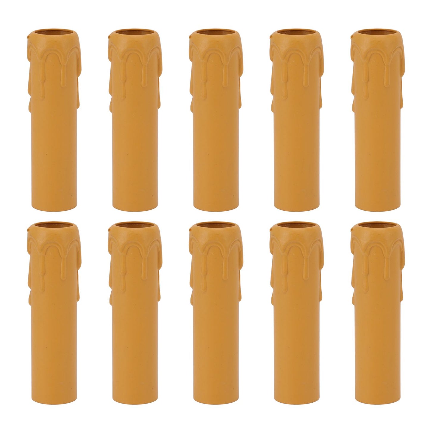10pcs 4 Inch Candle Covers Sleeves Simulation Vintage Wax Drop Candle Socket Covers for Chandelier Yellow V1294-YM0512-3119220169313