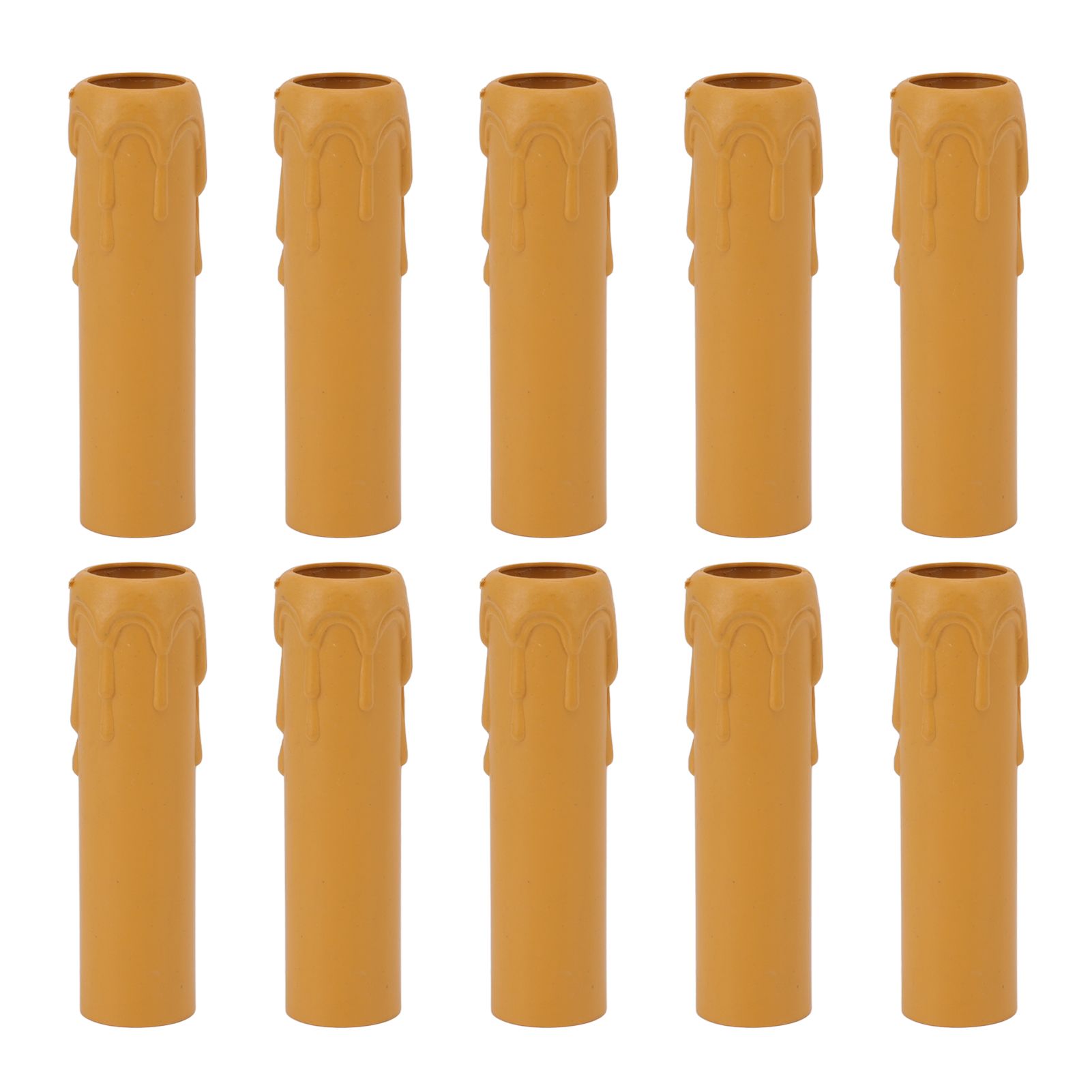 10pcs 4 Inch Candle Covers Sleeves Simulation Vintage Wax Drop Candle Socket Covers for Chandelier Yellow V1294-YM0512-3119220169313