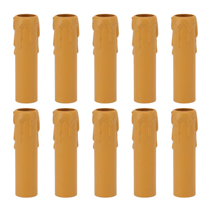10pcs 4 Inch Candle Covers Sleeves Simulation Vintage Wax Drop Candle Socket Covers for Chandelier Yellow V1294-YM0512-3119220169313