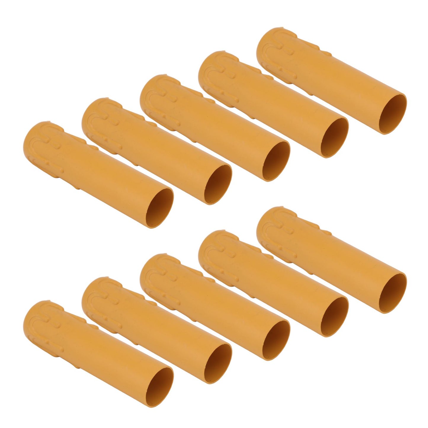 10pcs 4 Inch Candle Covers Sleeves Simulation Vintage Wax Drop Candle Socket Covers for Chandelier Yellow V1294-YM0512-3119220169313