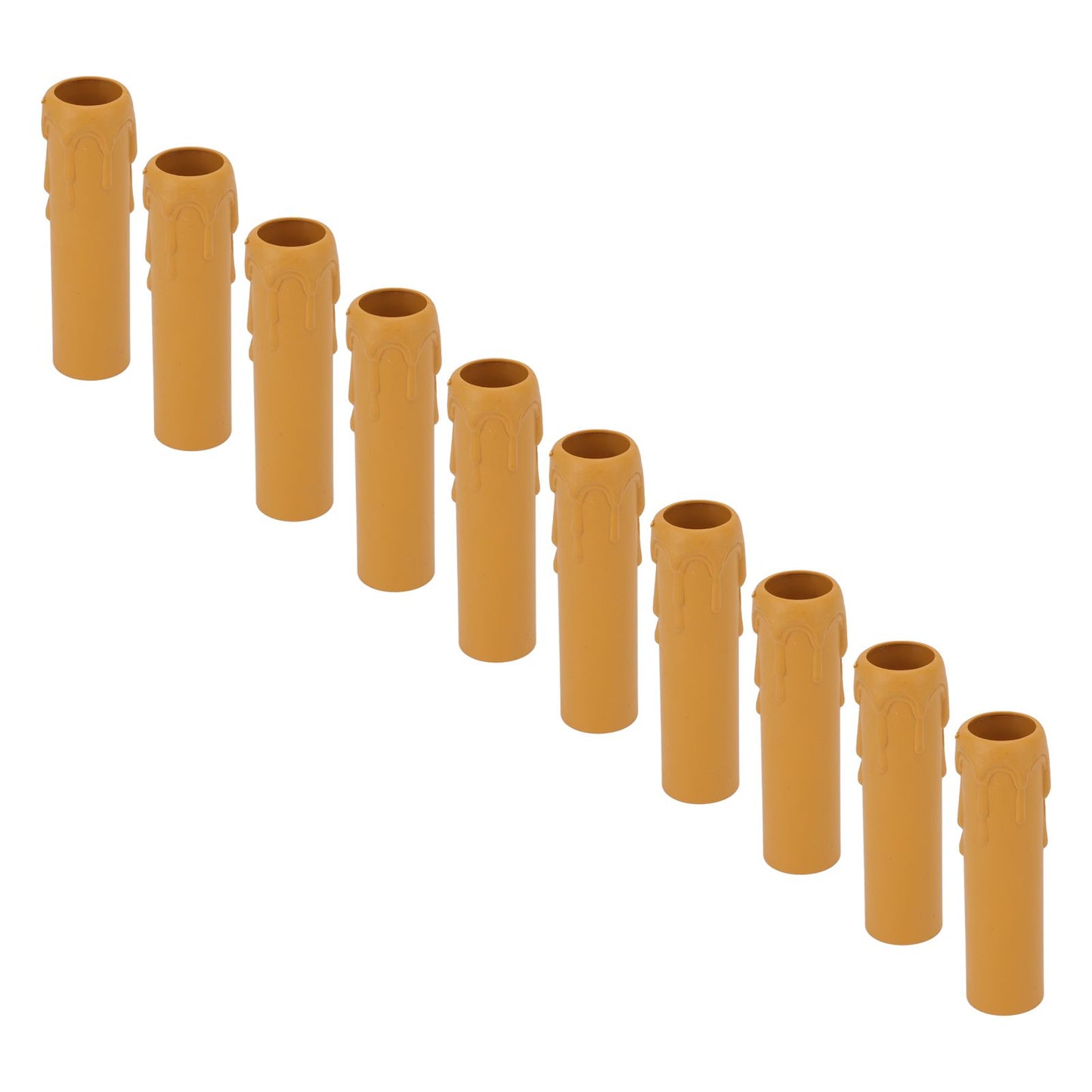 10pcs 4 Inch Candle Covers Sleeves Simulation Vintage Wax Drop Candle Socket Covers for Chandelier Yellow V1294-YM0512-3119220169313