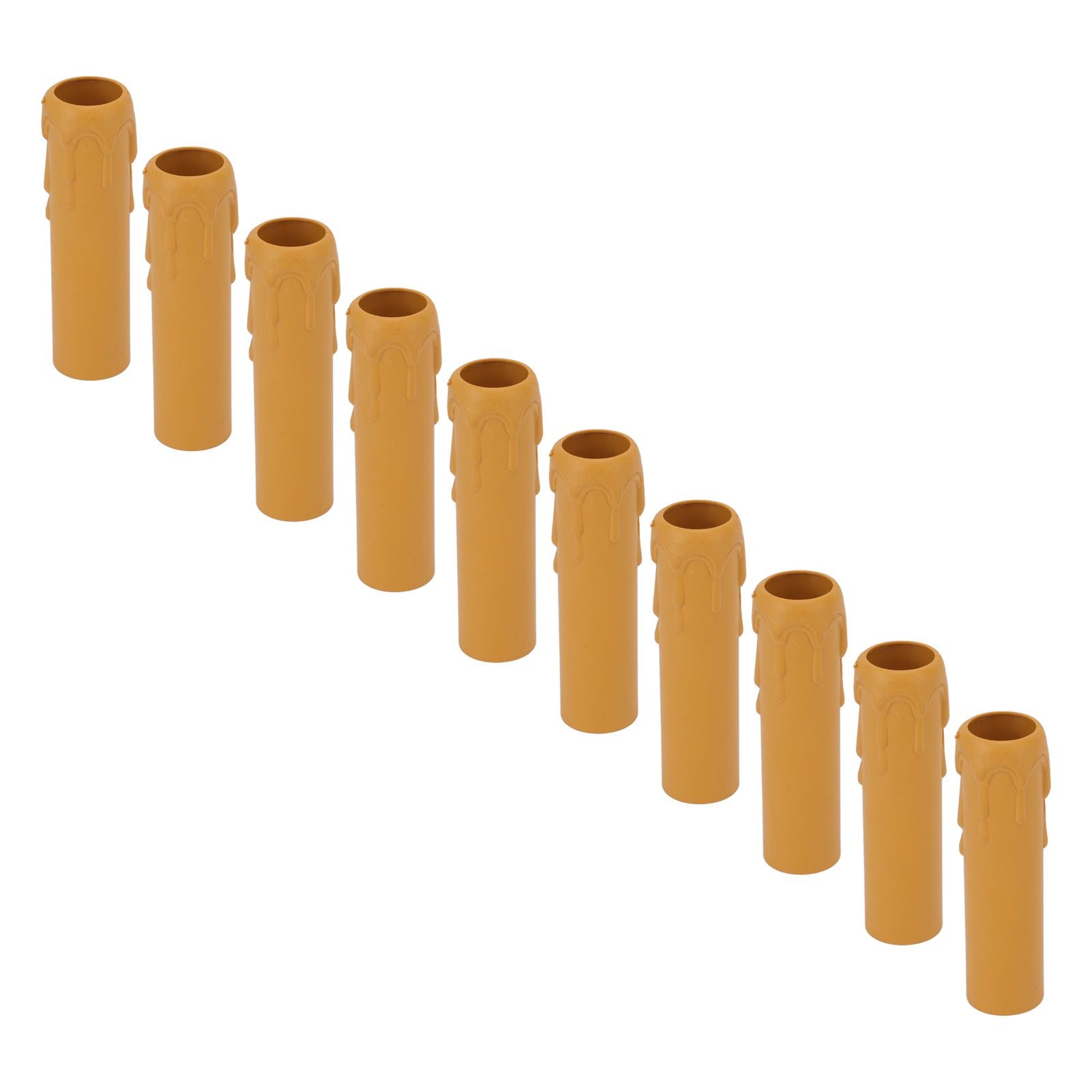10pcs 4 Inch Candle Covers Sleeves Simulation Vintage Wax Drop Candle Socket Covers for Chandelier Yellow V1294-YM0512-3119220169313