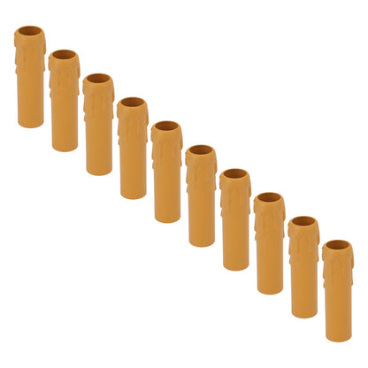 10pcs 4 Inch Candle Covers Sleeves Simulation Vintage Wax Drop Candle Socket Covers for Chandelier Yellow V1294-YM0512-3119220169313
