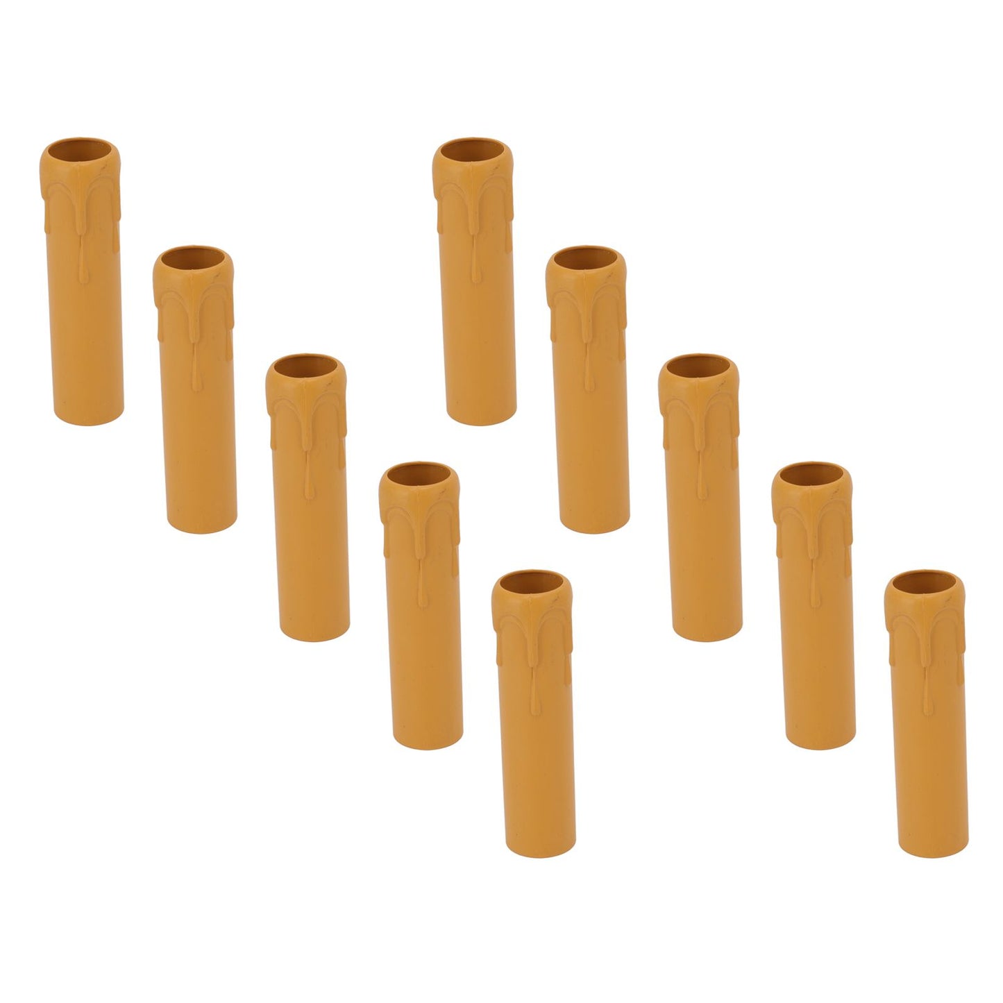 10pcs 4 Inch Candle Covers Sleeves Simulation Vintage Wax Drop Candle Socket Covers for Chandelier Yellow V1294-YM0512-3119220169313