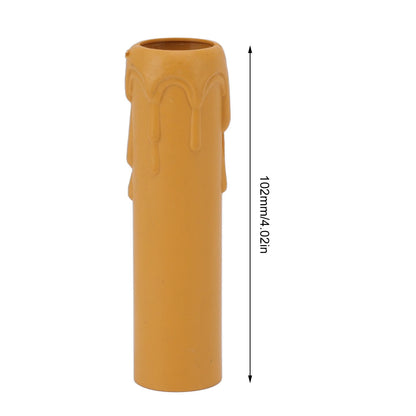 10pcs 4 Inch Candle Covers Sleeves Simulation Vintage Wax Drop Candle Socket Covers for Chandelier Yellow V1294-YM0512-3119220169313