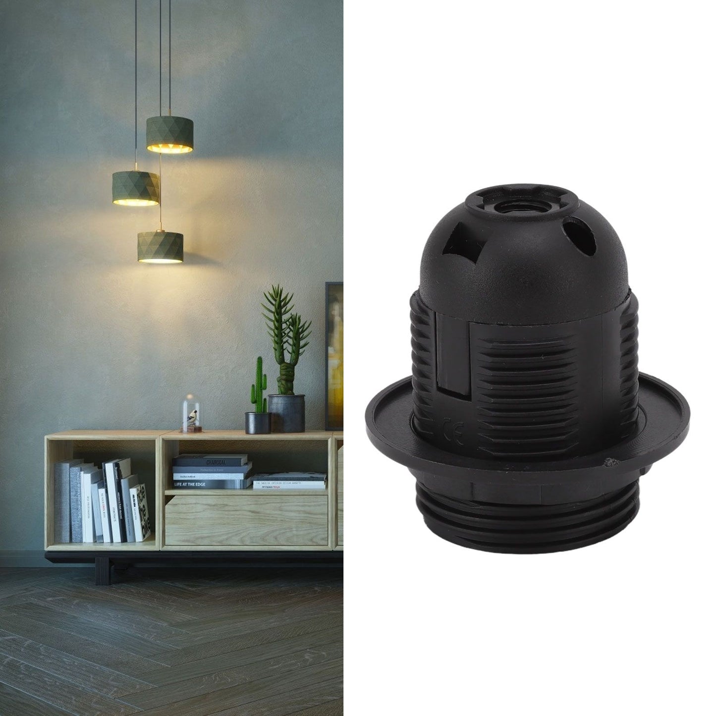 10Pcs E27 Light Base Socket Copper Core High Temperature Resistance E27 Light Holder Base with Lamp Sleeve V1294-YM0512-3119220169611