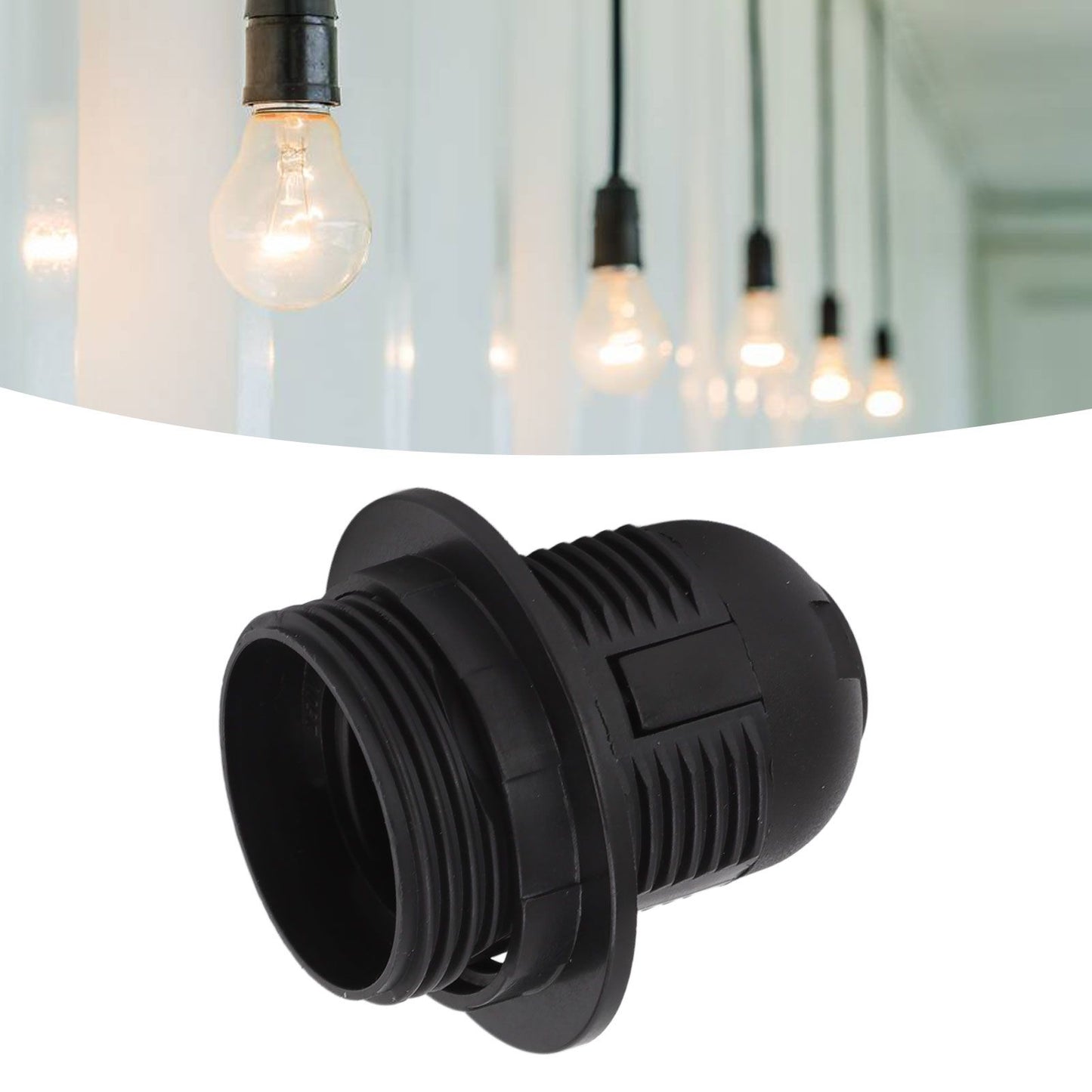 10Pcs E27 Light Base Socket Copper Core High Temperature Resistance E27 Light Holder Base with Lamp Sleeve V1294-YM0512-3119220169611