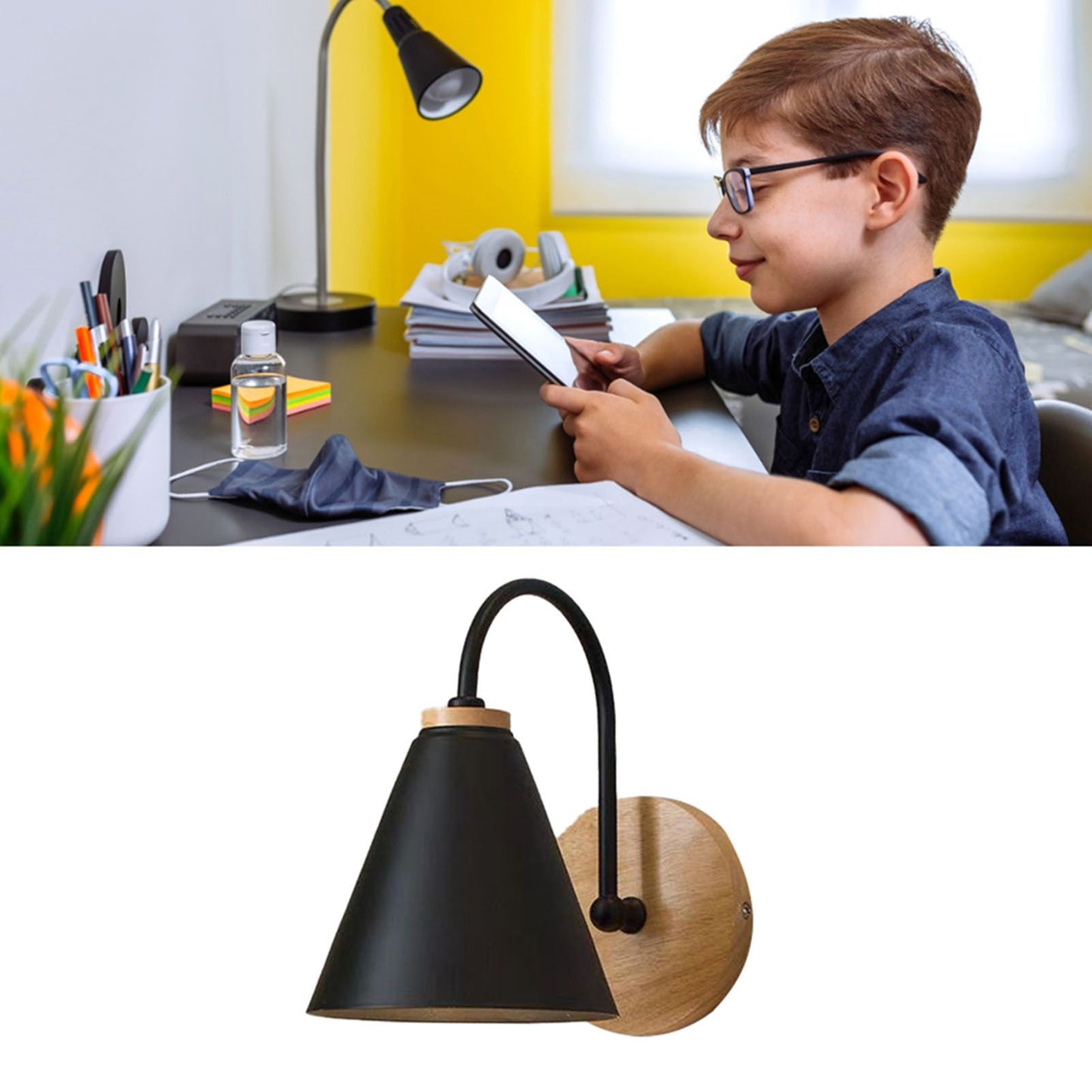 Corridor Wall Lamp Iron Lampshade Wall Mounted Curved Light for Bedroom Living Room Study Without Lamp Bulb V1294-YM0512-3119220169712