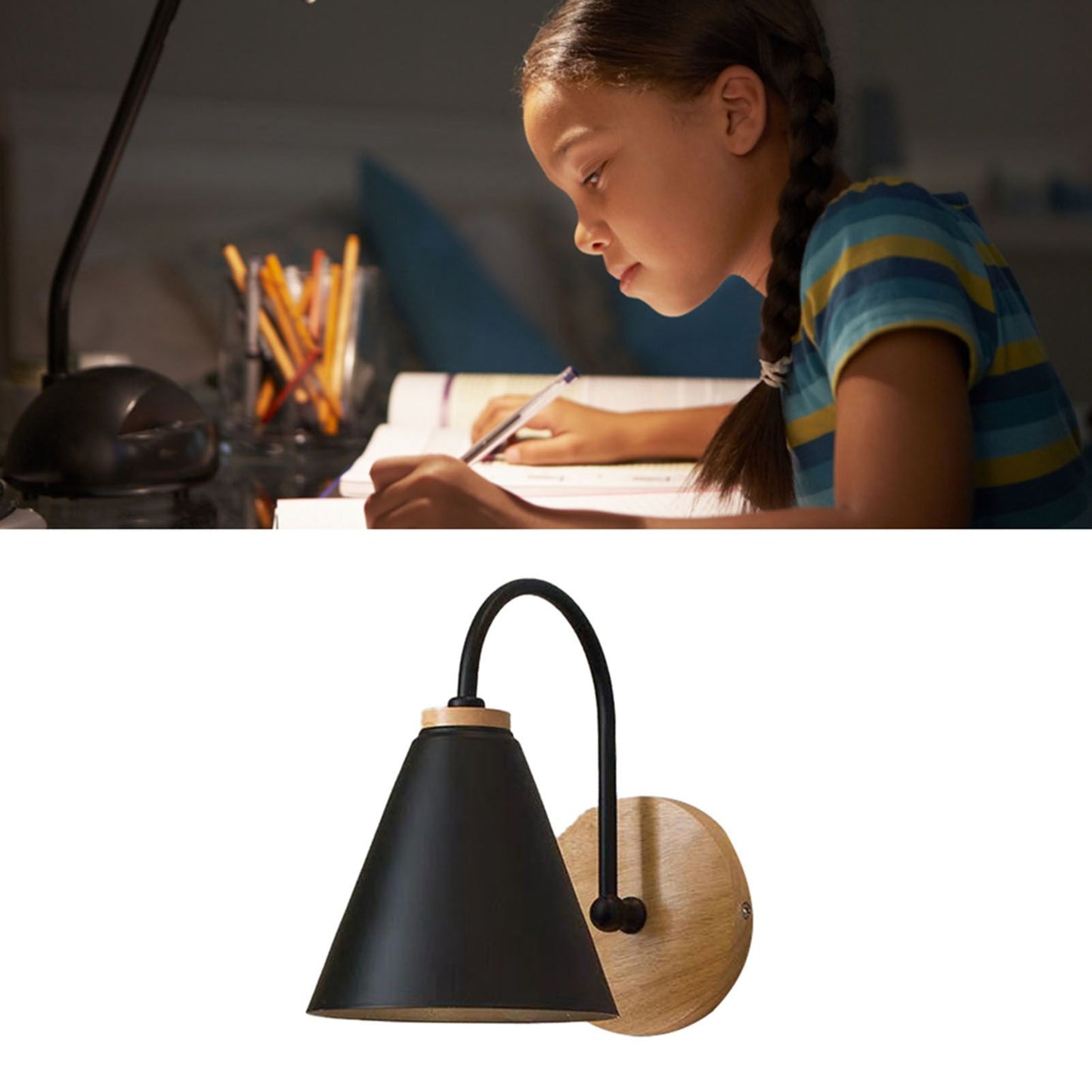 Corridor Wall Lamp Iron Lampshade Wall Mounted Curved Light for Bedroom Living Room Study Without Lamp Bulb V1294-YM0512-3119220169712