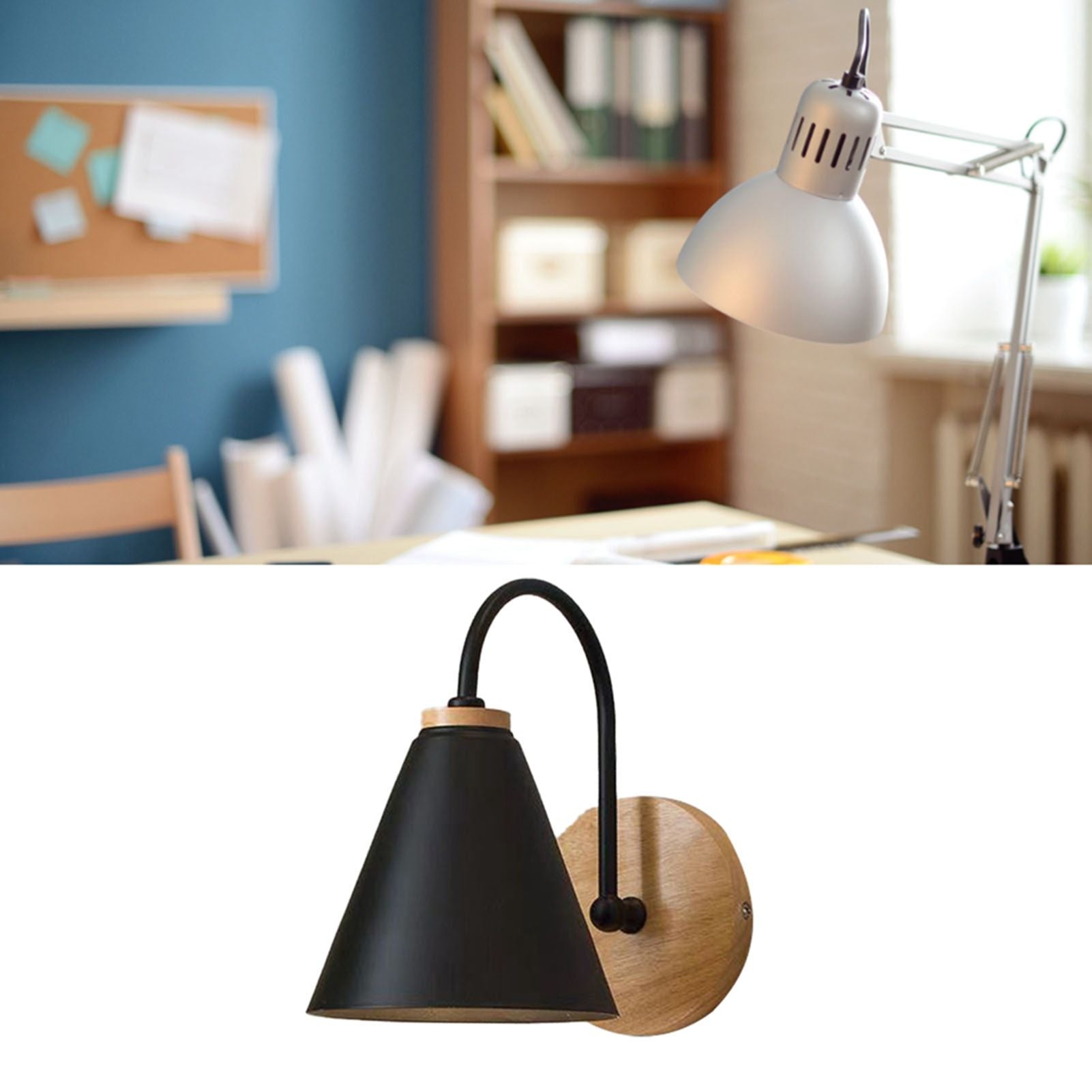 Corridor Wall Lamp Iron Lampshade Wall Mounted Curved Light for Bedroom Living Room Study Without Lamp Bulb V1294-YM0512-3119220169712
