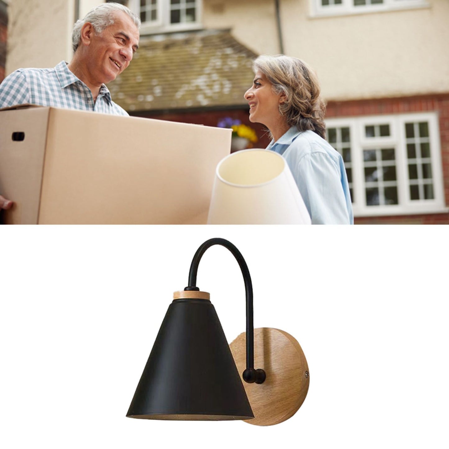 Corridor Wall Lamp Iron Lampshade Wall Mounted Curved Light for Bedroom Living Room Study Without Lamp Bulb V1294-YM0512-3119220169712