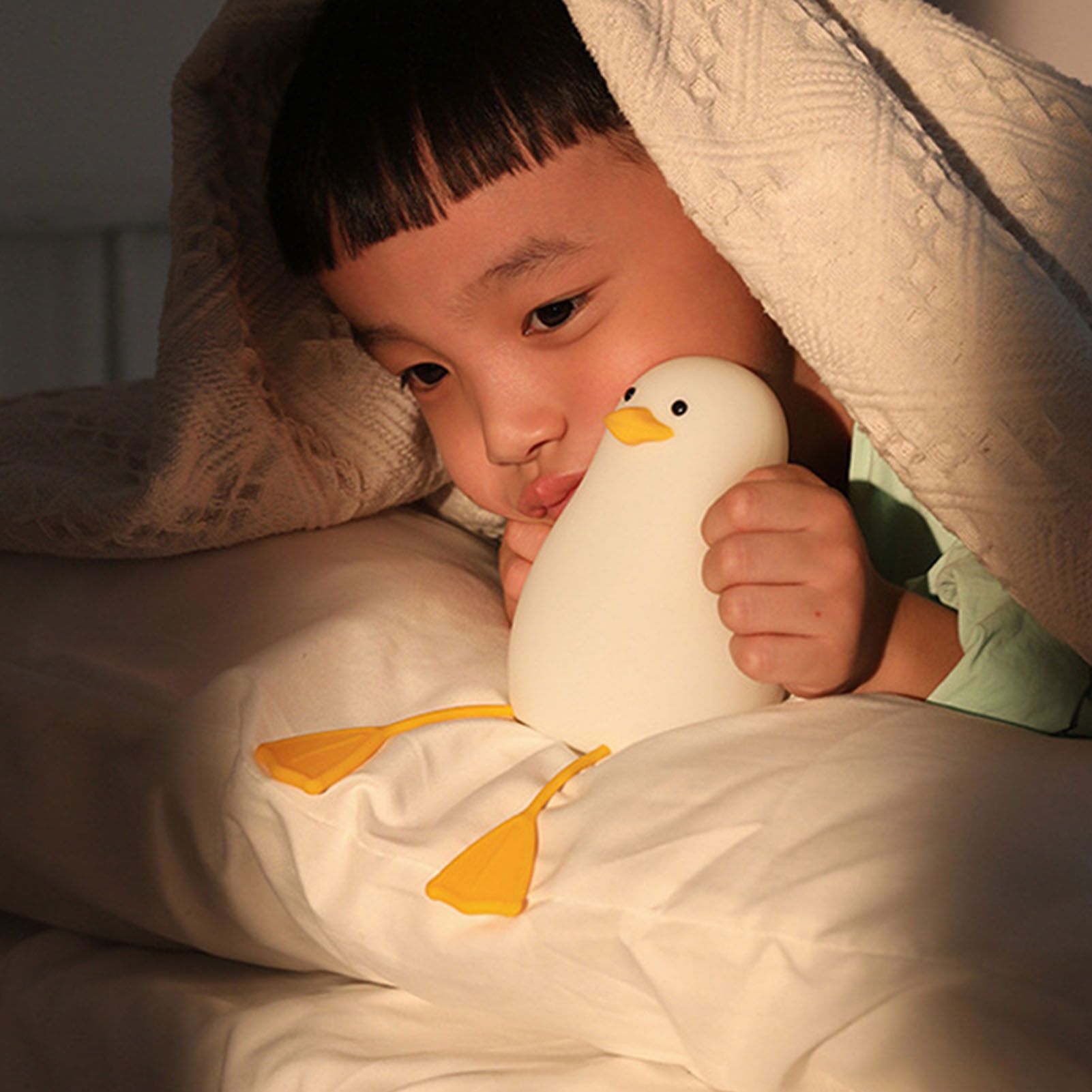 LED Night Light Cute Exquisite Touch Control USB Charging Night Light with Mobile Phone Holder Duck Night Lamp V1294-YM0512-3119220170211