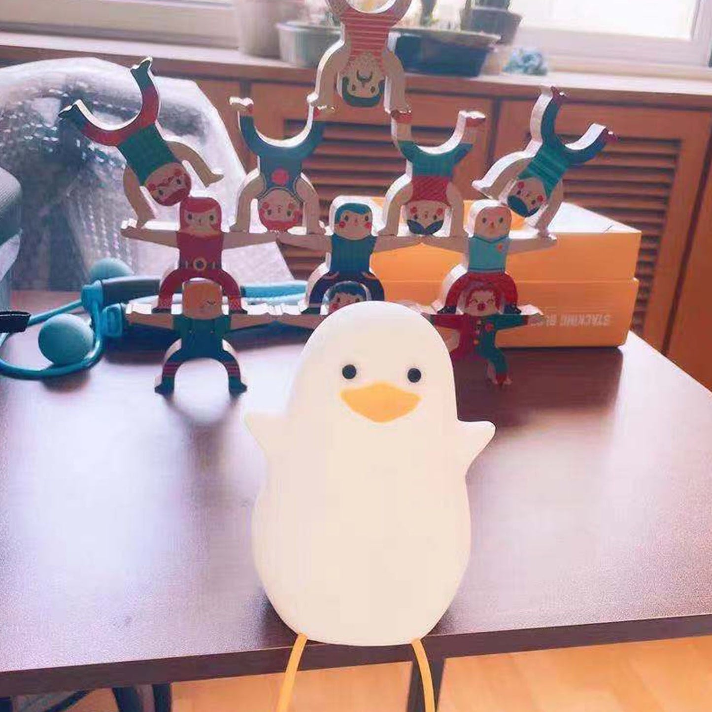 LED Night Light Cute Exquisite Touch Control USB Charging Night Light with Mobile Phone Holder Duck Night Lamp V1294-YM0512-3119220170211