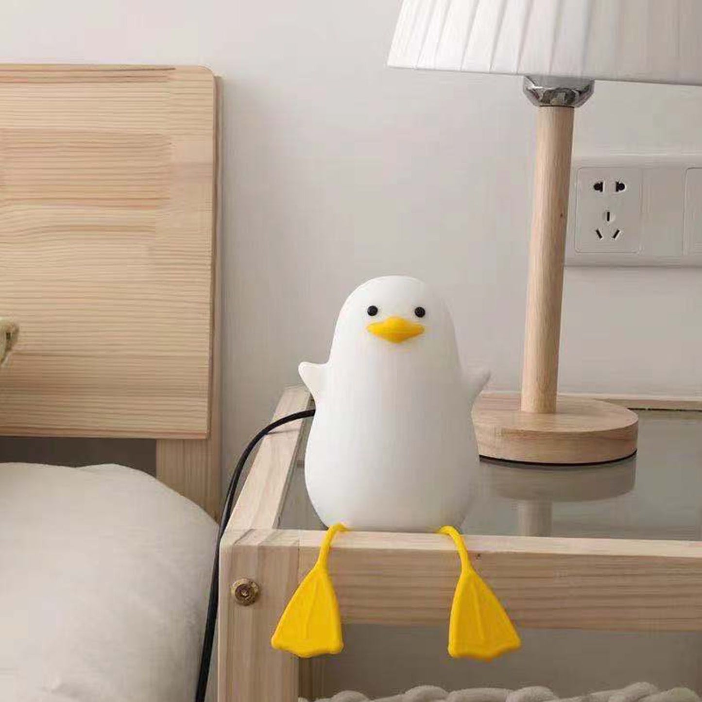 LED Night Light Cute Exquisite Touch Control USB Charging Night Light with Mobile Phone Holder Duck Night Lamp V1294-YM0512-3119220170211