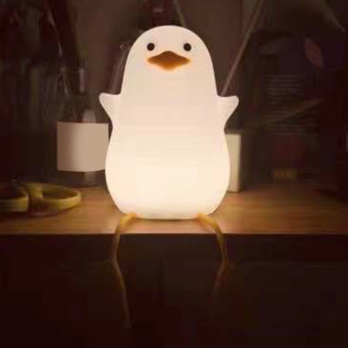 LED Night Light Cute Exquisite Touch Control USB Charging Night Light with Mobile Phone Holder Duck Night Lamp V1294-YM0512-3119220170211