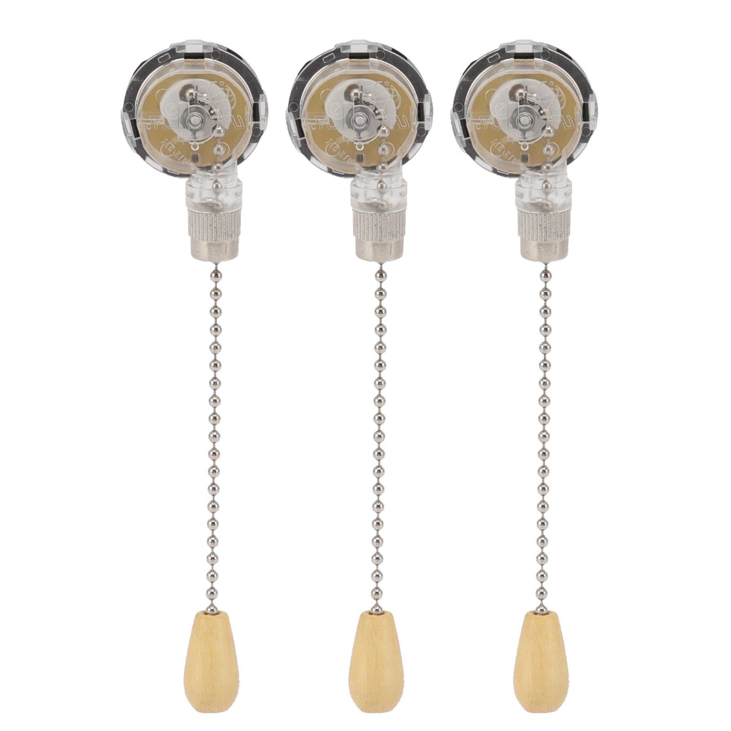 3Pcs Ceiling Fan Lamp Switch Rustproof Replacement Ceiling Light Pull Chain Switch 250V 125V Chrome V1294-YM0512-3119220170711