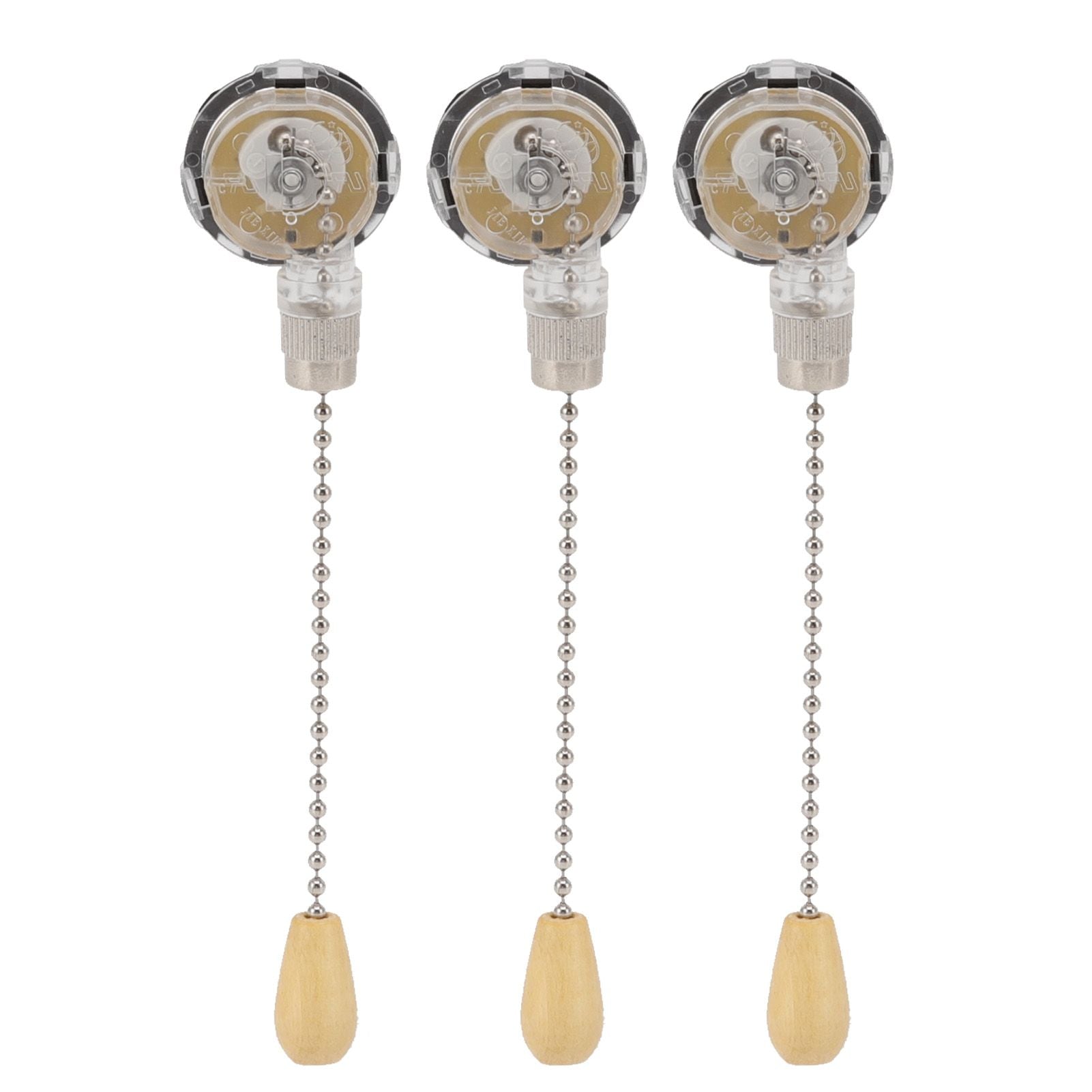 3Pcs Ceiling Fan Lamp Switch Rustproof Replacement Ceiling Light Pull Chain Switch 250V 125V Chrome V1294-YM0512-3119220170711