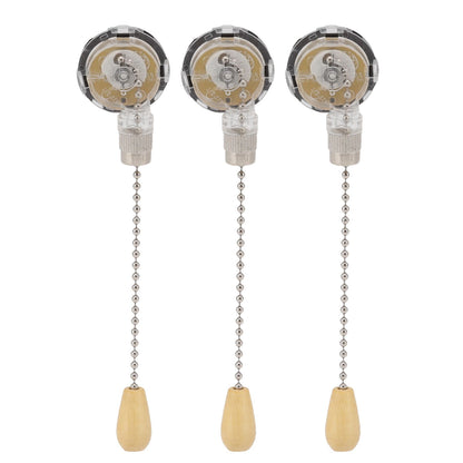 3Pcs Ceiling Fan Lamp Switch Rustproof Replacement Ceiling Light Pull Chain Switch 250V 125V Chrome V1294-YM0512-3119220170711