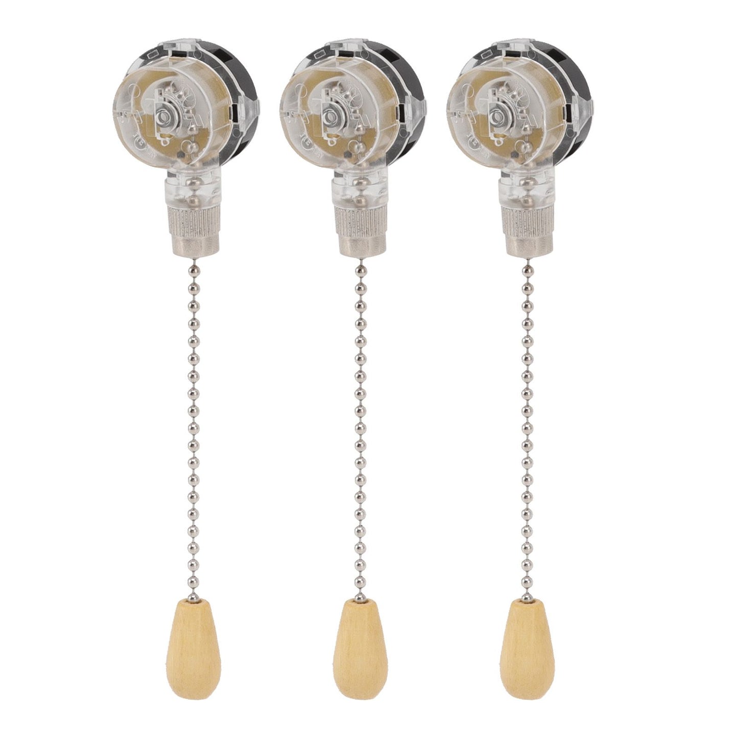3Pcs Ceiling Fan Lamp Switch Rustproof Replacement Ceiling Light Pull Chain Switch 250V 125V Chrome V1294-YM0512-3119220170711