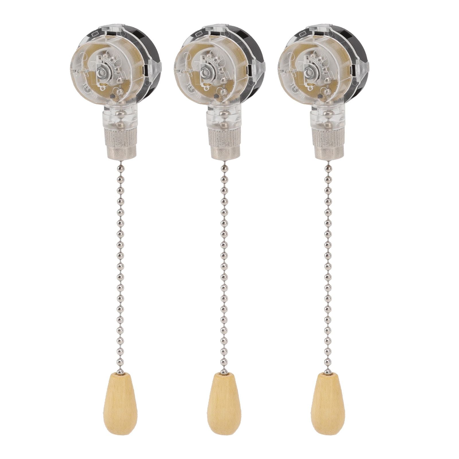 3Pcs Ceiling Fan Lamp Switch Rustproof Replacement Ceiling Light Pull Chain Switch 250V 125V Chrome V1294-YM0512-3119220170711