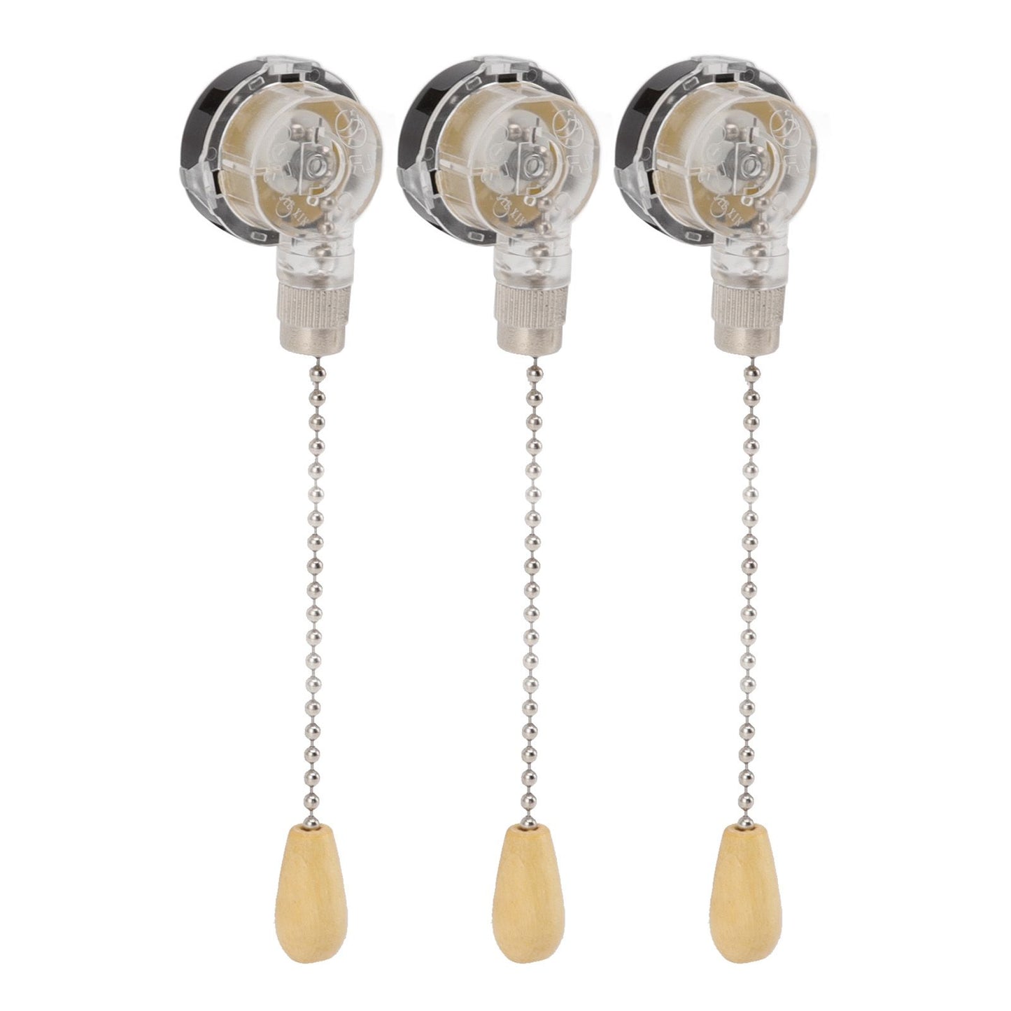 3Pcs Ceiling Fan Lamp Switch Rustproof Replacement Ceiling Light Pull Chain Switch 250V 125V Chrome V1294-YM0512-3119220170711