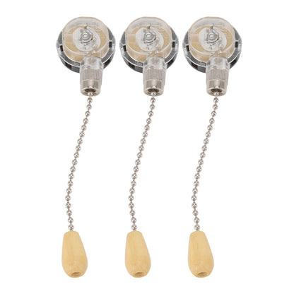 3Pcs Ceiling Fan Lamp Switch Rustproof Replacement Ceiling Light Pull Chain Switch 250V 125V Chrome V1294-YM0512-3119220170711