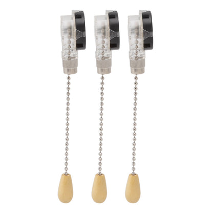 3Pcs Ceiling Fan Lamp Switch Rustproof Replacement Ceiling Light Pull Chain Switch 250V 125V Chrome V1294-YM0512-3119220170711