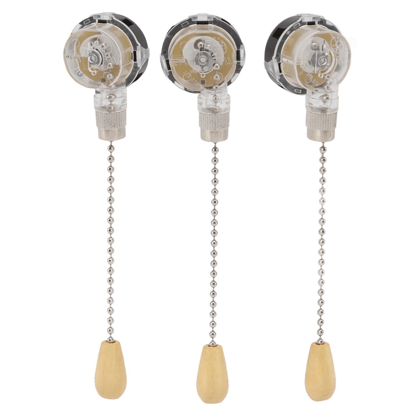 3Pcs Ceiling Fan Lamp Switch Rustproof Replacement Ceiling Light Pull Chain Switch 250V 125V Chrome V1294-YM0512-3119220170711