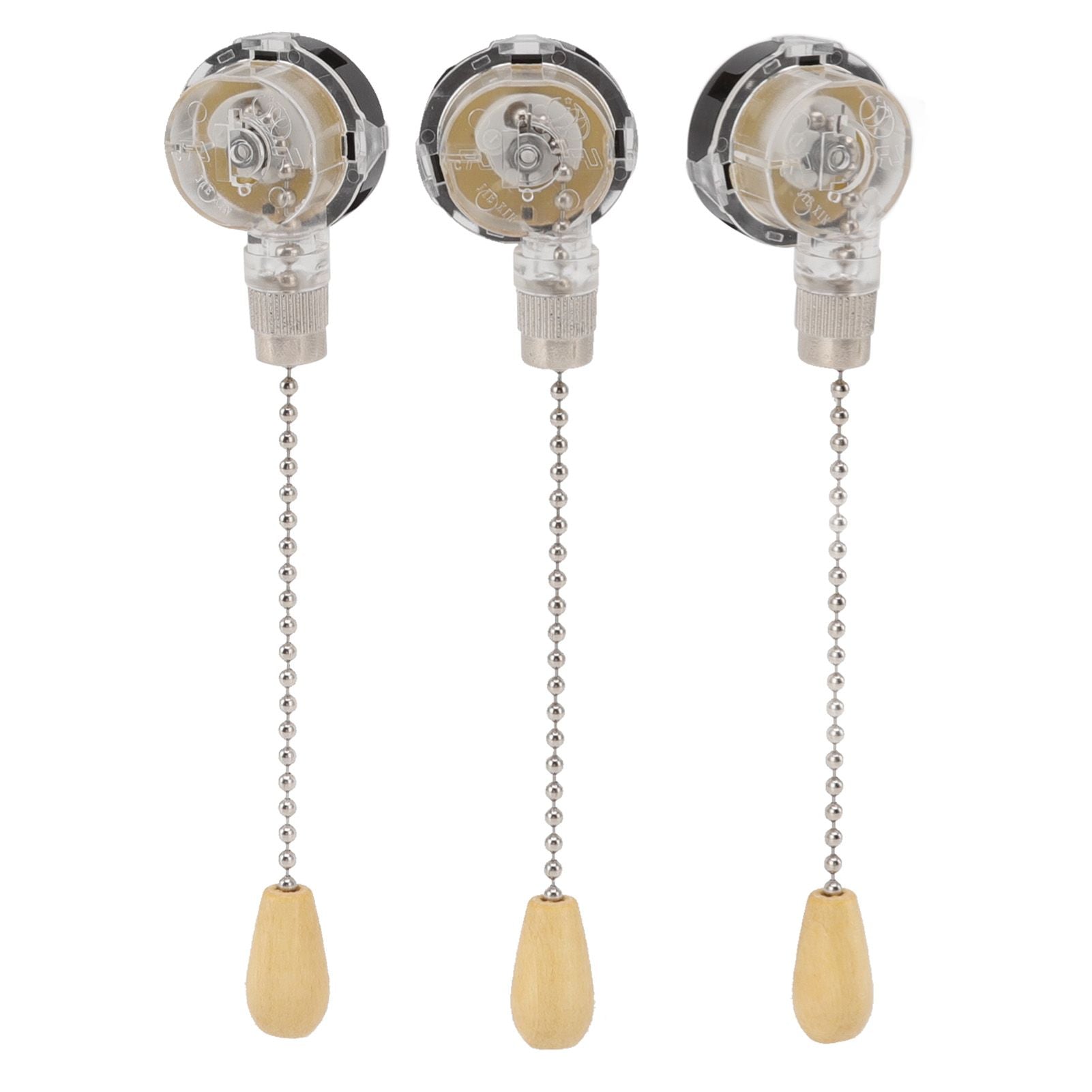 3Pcs Ceiling Fan Lamp Switch Rustproof Replacement Ceiling Light Pull Chain Switch 250V 125V Chrome V1294-YM0512-3119220170711
