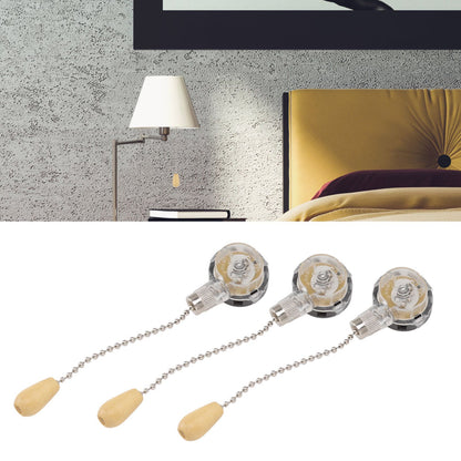3Pcs Ceiling Fan Lamp Switch Rustproof Replacement Ceiling Light Pull Chain Switch 250V 125V Chrome V1294-YM0512-3119220170711