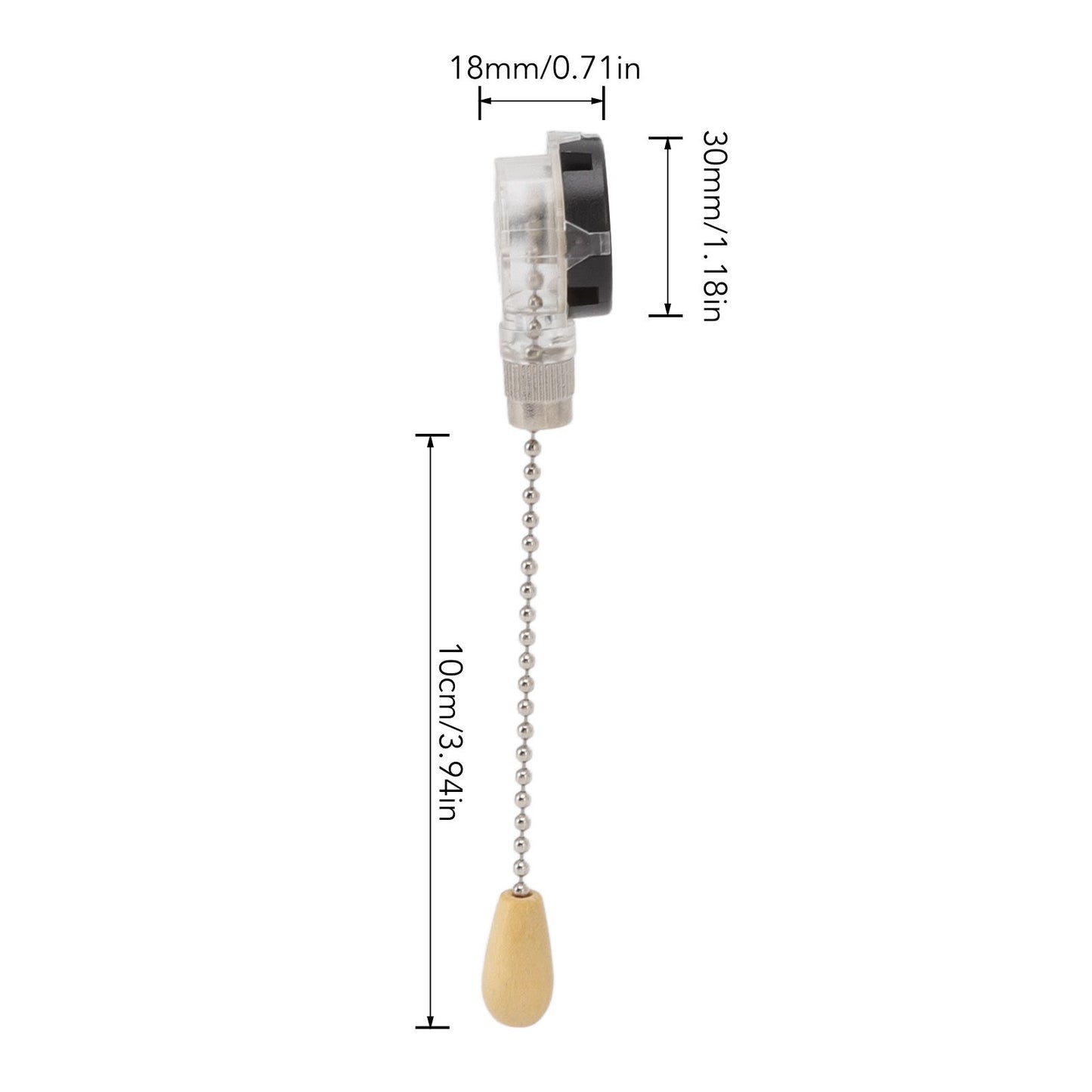 3Pcs Ceiling Fan Lamp Switch Rustproof Replacement Ceiling Light Pull Chain Switch 250V 125V Chrome V1294-YM0512-3119220170711