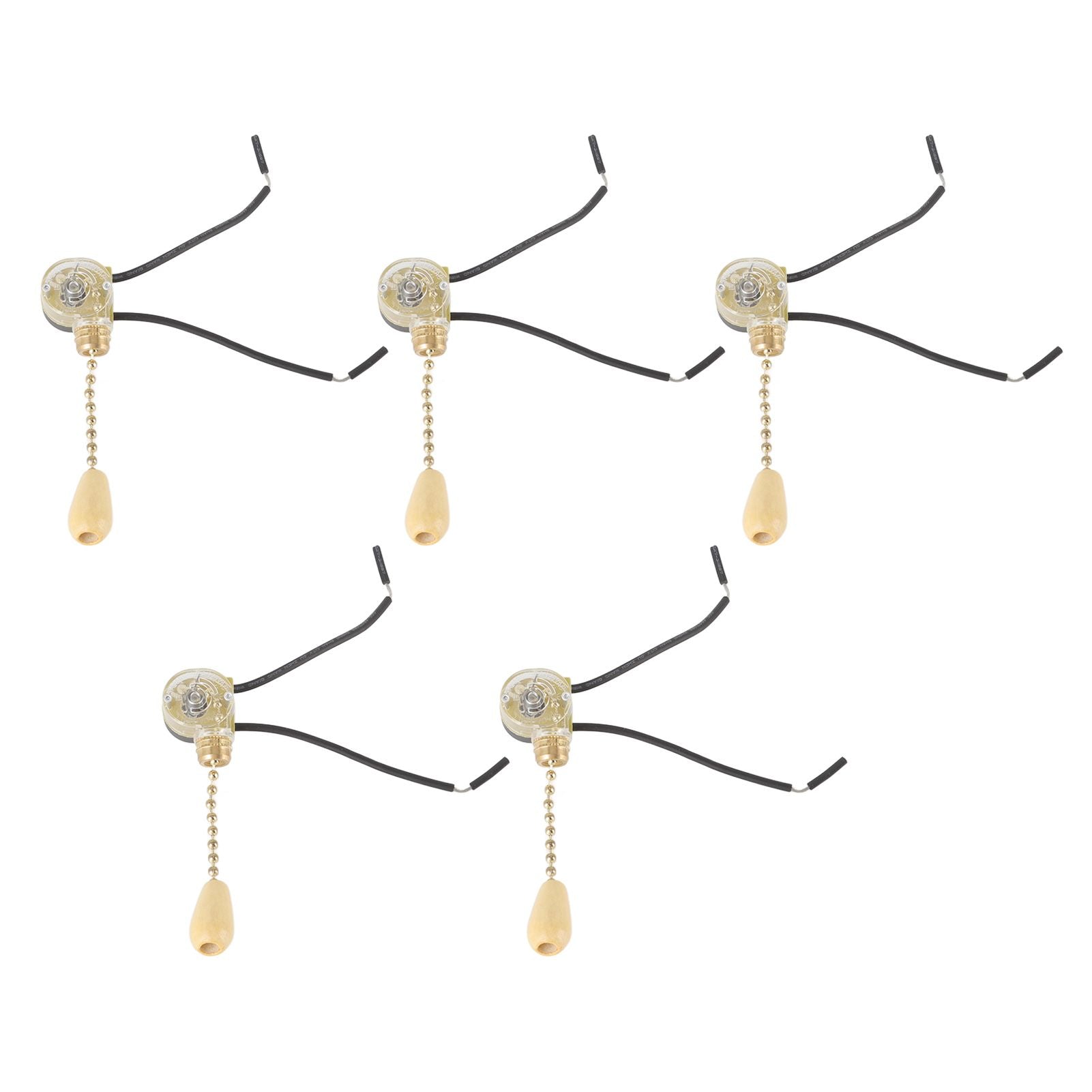 5pcs Pull Chain Switch Exquisite Replacement Ceiling Fan Light Switch Cord for Wall Lamp 250V 125V V1294-YM0512-3119220170911