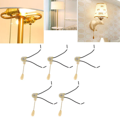 5pcs Pull Chain Switch Exquisite Replacement Ceiling Fan Light Switch Cord for Wall Lamp 250V 125V V1294-YM0512-3119220170911