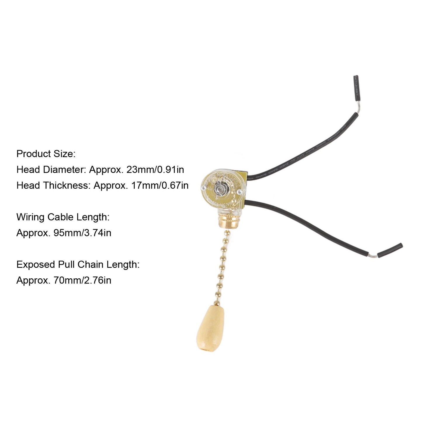 5pcs Pull Chain Switch Exquisite Replacement Ceiling Fan Light Switch Cord for Wall Lamp 250V 125V V1294-YM0512-3119220170911